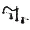 Kingston Brass Widespread Kitchen Faucet, Matte Black KB1790WLLLS - alternate 1